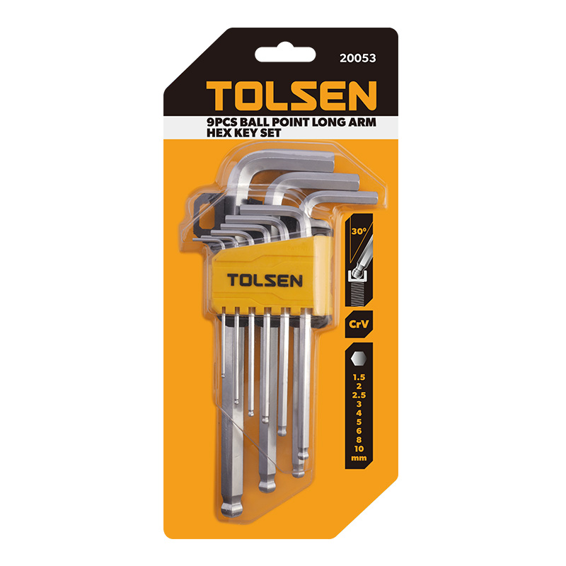 TO20053 SET IMBUS KLJUČEVA SA KUGLICOM 9 KOM 1.5-10 MM