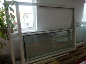 ALU STIJENA SA STAKLIMA - 2 POLJA, STAKLO 192*76, OKVIR 222*