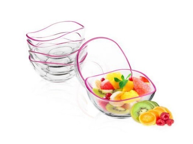 ZDJELICA STAKLENA D-120 RUŽIČASTI RUB