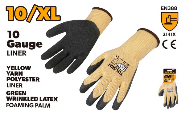 RUKAVICE RADNE (LATEKS PJENASTE ZELENE NABORANE) 10 (XL)