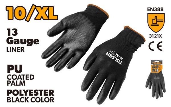 RUKAVICE RADNE (PU PREMAZANE CRNE) 10 (XL)