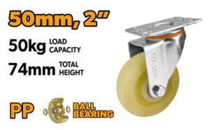 KOTAČ ZA KOLICA OKRETNI PP 50 MM- MAX. 50 KG