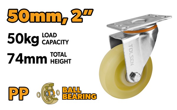 TO62895 KOTAČ ZA KOLICA OKRETNI PP 50 MM- MAX. 50 KG