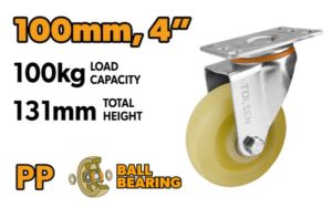 KOTAČ ZA KOLICA OKRETNI PP 100 MM- MAX. 100 KG