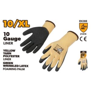 RUKAVICE RADNE (LATEKS PJENASTE ZELENE NABORANE) 10 (XL)