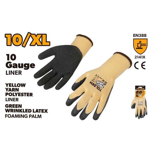 RUKAVICE RADNE (LATEKS PJENASTE ZELENE NABORANE) 10 (XL)