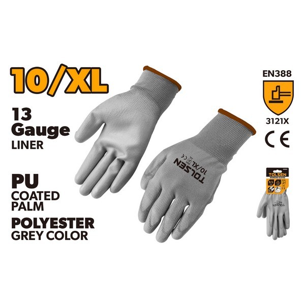 RUKAVICE RADNE (PU PREMAZANE SIVE) 10 (XL)