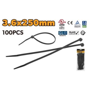 VEZICE ZA KABLOVE CRNE 100 KOM - 3.6X250 MM