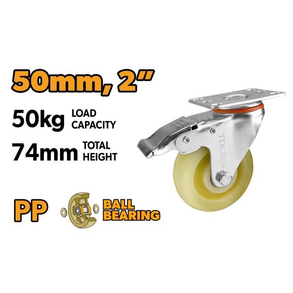 TO62896 KOTAČ ZA KOLICA OKRETNI SA KOČNICOM 50 MM - MAX. 50 KG