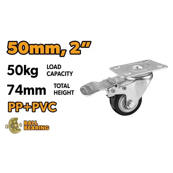 TO62899 KOTAČ ZA KOLICA OKRETNI SA KOČNICOM 50 MM - MAX. 50 KG