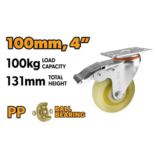 TO62912 KOTAČ ZA KOLICA OKRETNI SA KOČNICOM 100 MM - MAX. 100 KG