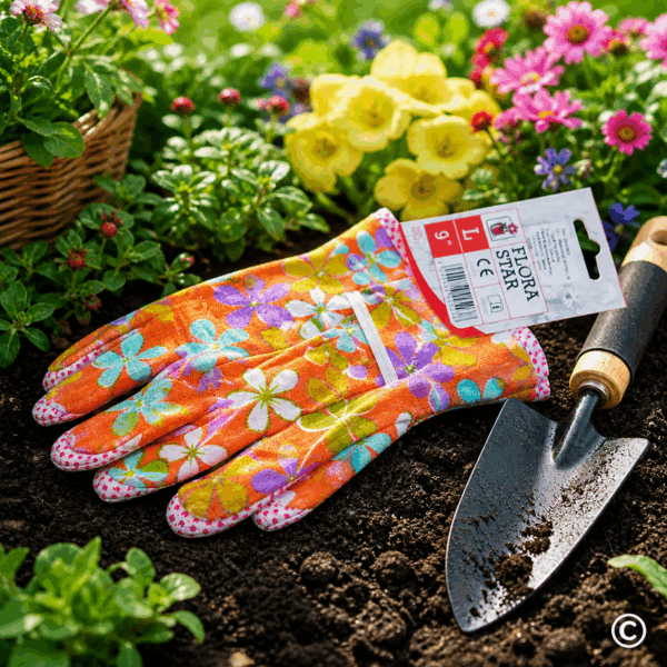 RUKAVICE FLORASTAR VRTNE L/9" CVJETNI DEZEN