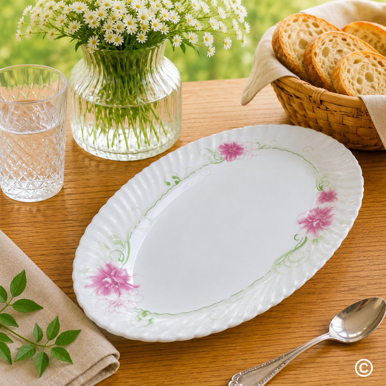 WELHYP120/2-9 TANJUR OVALNI 30,5 CM (12") ROZI DEKOR