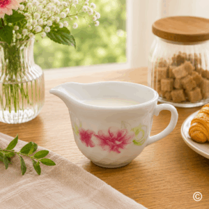 POSUDA ZA MLIJEKO 190 ML ROZI DEKOR