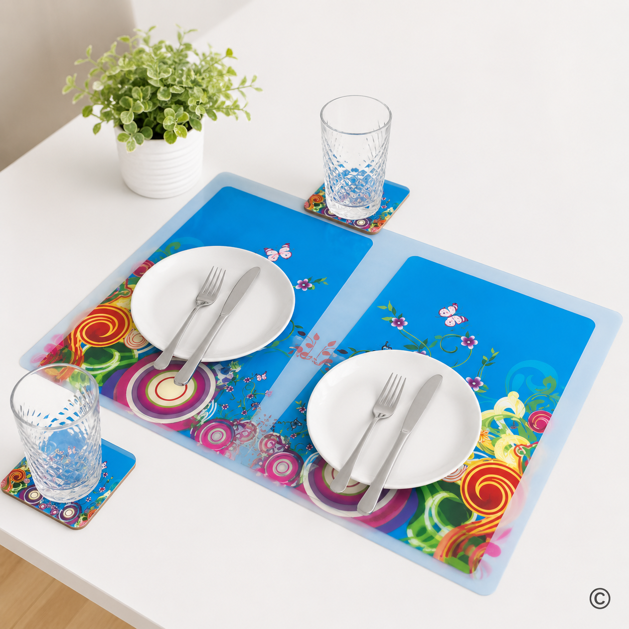 YW2F-35652-2 PODMETAČ SJAJNI SET 12 KOM 42X28 CM