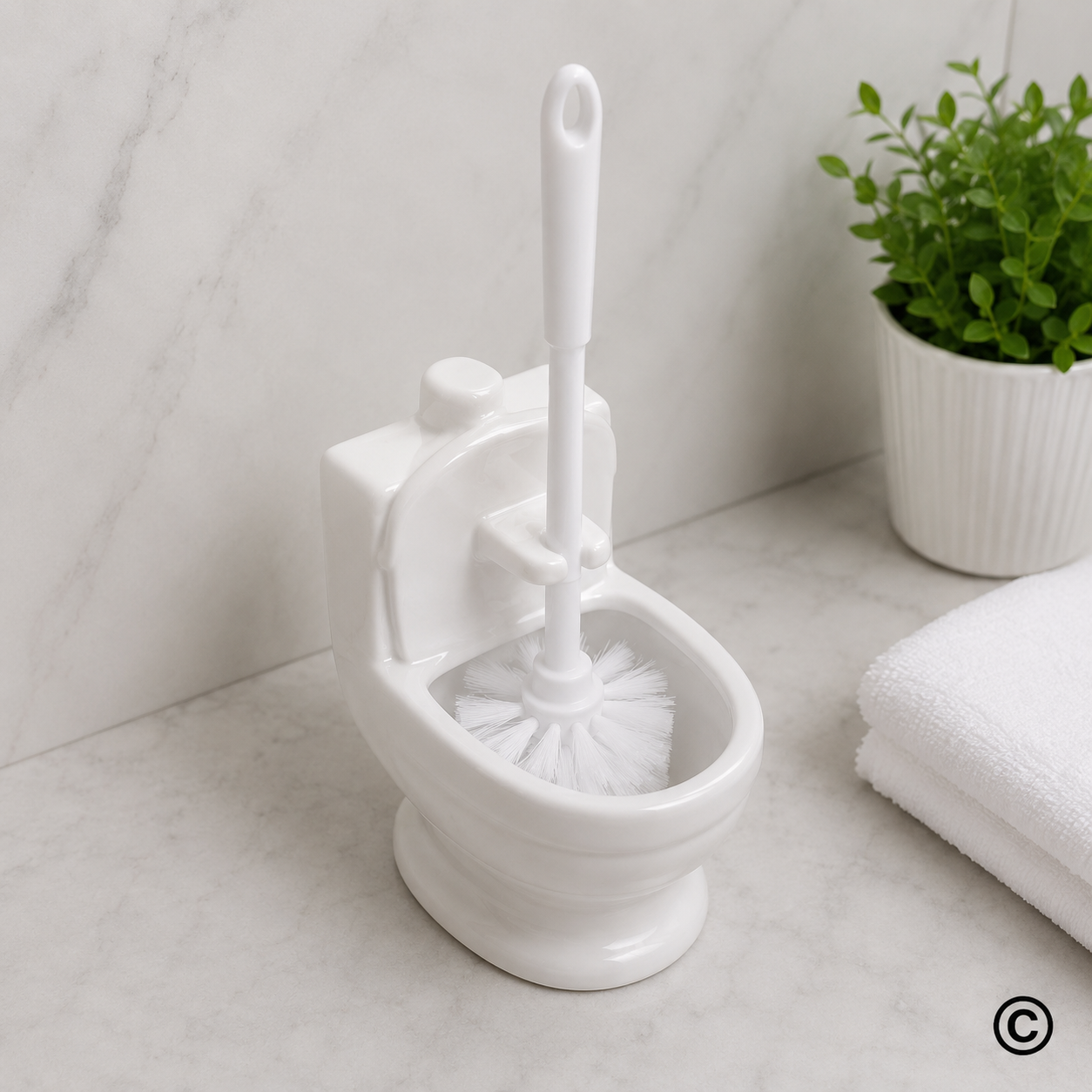 STALAK ZA WC ČETKU BIJELI  10 X 20 CM KERAMIKA &