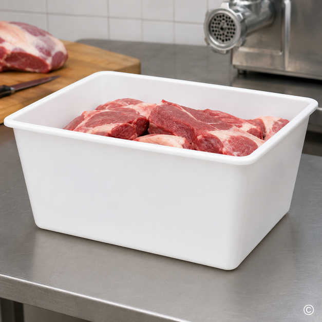 AM91494 POSUDA ZA MESO ČETVRTASTA 50 L-BIJELA