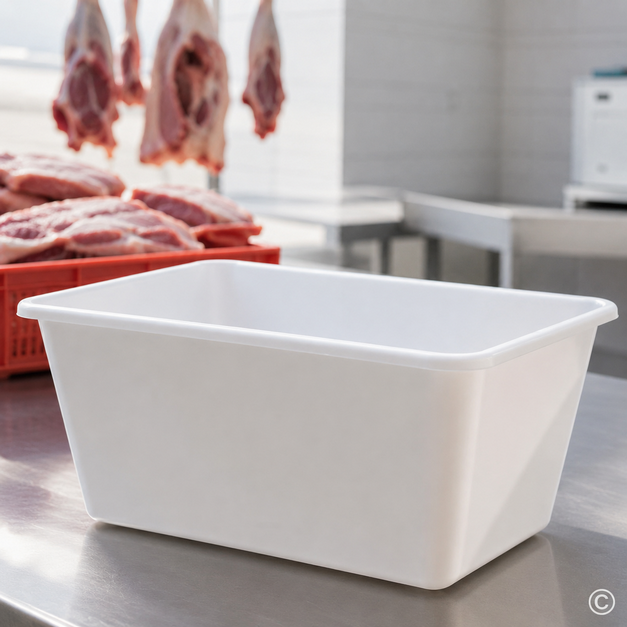 AM92132 POSUDA ZA MESO ČETVRTASTA 80 L-BIJELA