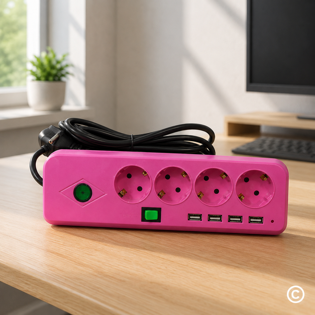 NWWH-GSC04-2M KABEL PRODUŽNI ZA PC 4 UTIČNICE + 4 USB 2M