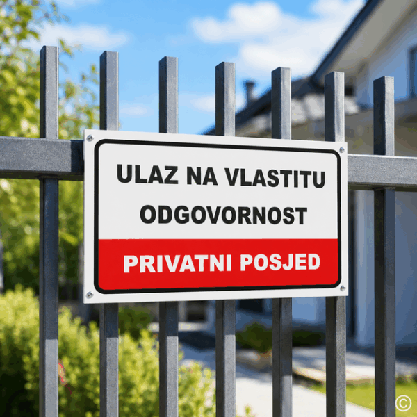 PLOČICA PRIVATNI POSJED 21X30 CM