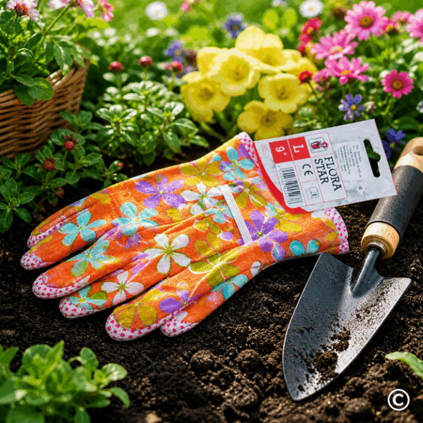 RUKAVICE FLORASTAR VRTNE L/9" CVJETNI DEZEN