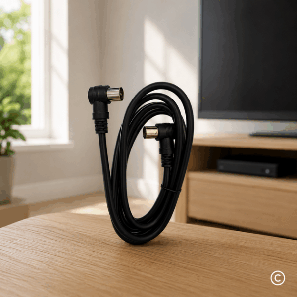 KABEL PRODUŽNI ANTENSKI KUTNI 1,5 M CRNI
