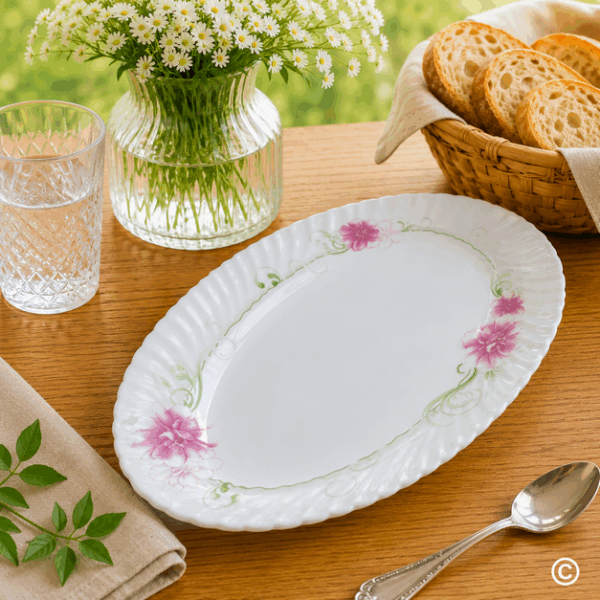 TANJUR OVALNI 30,5 CM (12") ROZI DEKOR