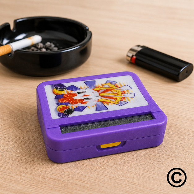YWC3-7527-1 ETUI ZA CIGARETE SA MOTALICOM PVC 10X9X2,5 CM