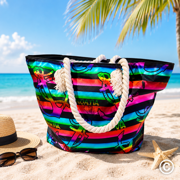 YWF1-11155-3 TORBA ZA PLAŽU 46X35X12 CM CRNA