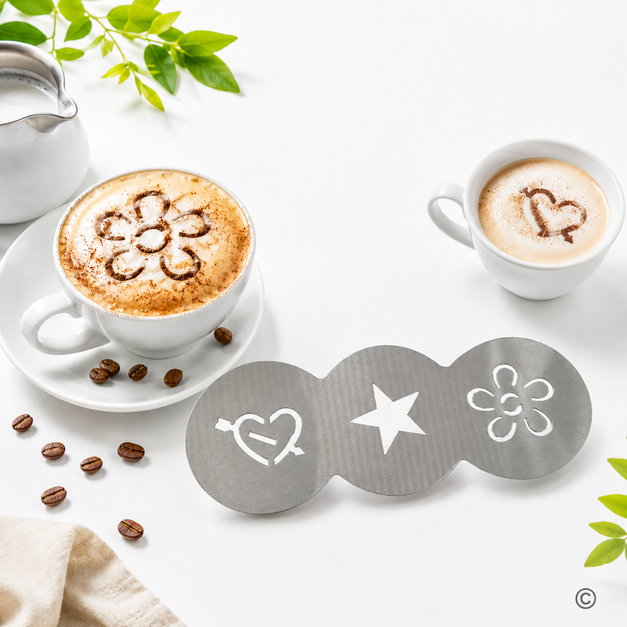 YWF3-16312-39 SET ŠABLONA 3 U 1 ZA CAPPUCCINO 20X8CM